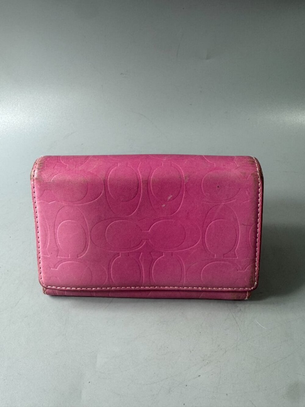 Coach Bifold Pink Leather Signature Wallet